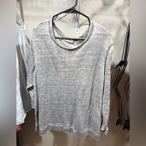 Jane and Delancey Heather Gray Long Sleeve Top with Sleeve Cut Out